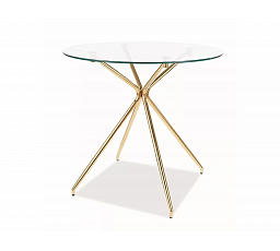 Jídelní stůl AZALIA, transparent/zlatá