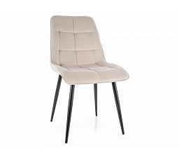 Jídelní židle CHIC VELVET, Světle Béžový Bluvel 30/Černá