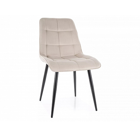 Jídelní židle CHIC VELVET, Světle Béžový Bluvel 30/Černá