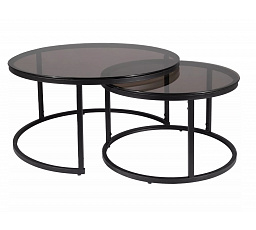 Konferenční stůl FERRANTE E, šedý transparent/černý mat