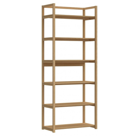 Regál Ludza 6 polic přírodní dub