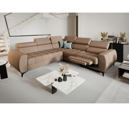 Rohová sedací souprava PORTO II , relax přírodní kůže 255x258 cm - pravá, přírodní kůže - volitelná barva