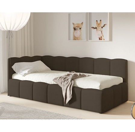 Postel TUNIS 200 x 90, nízký bok, Velutto 6, Levá