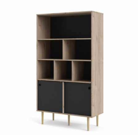 Regál RUBY 2d, Hickory/Černá Regál RUBY 2d, Hickory/Černá