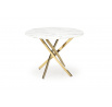 Jídelní stůl RAYMOND 2, Efekt bílého mramoru/Zlatá