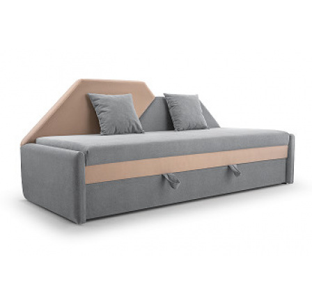 MÁJA - pohovka rozkládací ,látka šedá/béžová SHAGGY25/21 (vzorC) (MAMBA=1BALÍKY) (IZ) (K250-E)