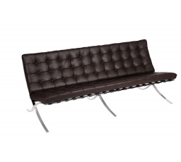 Sofa BA3 pro 3 osoby, hnědá přírodní kůže