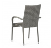 Zahradní židle, kov, polyratan, šedá, AZC-S2114 GREY