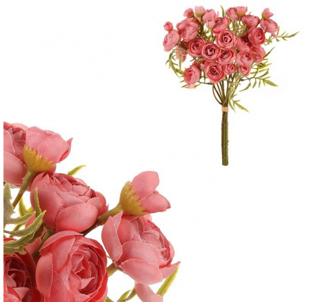 Ranunculus - umělá kytice, drobné květy, starorůžový