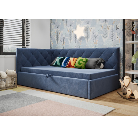 Postel ELZA - modrá - T73, Levá strana