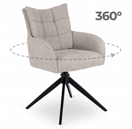 Otočné Křeslo do Obývacího Pokoje JULY Šedé Otočné Křeslo do Obývacího Pokoje JULY Šedé