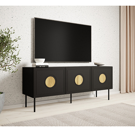 TV komoda PALAZZO 150, černá / dub craft