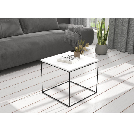 Konferenční stolek ELENA 50x50 Černý+Bílý
