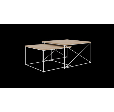 Konferenční stolek 2v1 Licco Bílý+Artisan