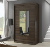 Šatní skříň s posuvnými dveřmi a zrcadlem DORRIGO 150 Choco+Choco