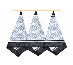 Kuchyňská utěrka 50x70cm geometrie černá