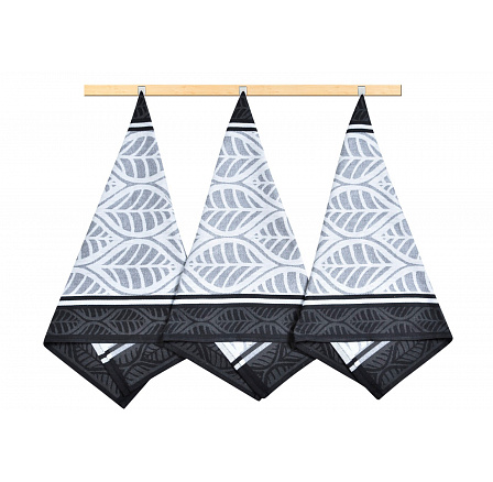 Kuchyňská utěrka 50x70cm geometrie černá Kuchyňská utěrka 50x70cm geometrie černá