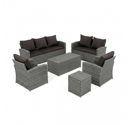 Zahradní sestava, polyratan, šedá, AZ-F1911 GREY