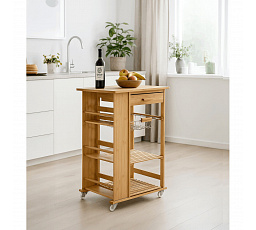 Regál, bambus, přírodní, DR-046