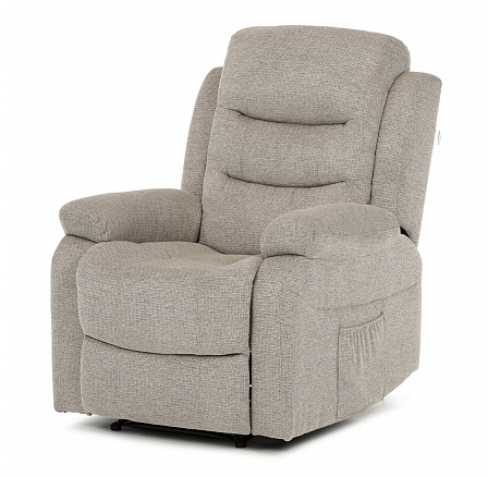 Polohovací křeslo, béžová, látka, TV-4086 LAN2