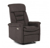 Polohovací křeslo, elektrické zabudované ovládání, hnědá, látka, TV-925 BR2