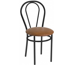 Židle světle hnědá - černý rám Tulipán