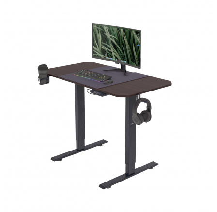 Elektricky nastavitelný stůl ořech/černý EGON, 1100 x 720 x 600 mm