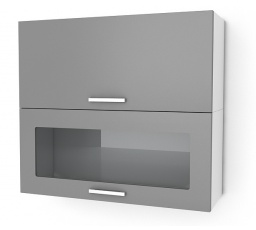 Kuchyňská skříňka Natanya KL1001D1W šedý lesk