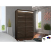 Posuvná skříň s LED osvětlením BENISSO 120 Choco+Choco