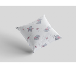 Krepový povlak na polštář 40x40 cm s dětským motivem slůně šedé