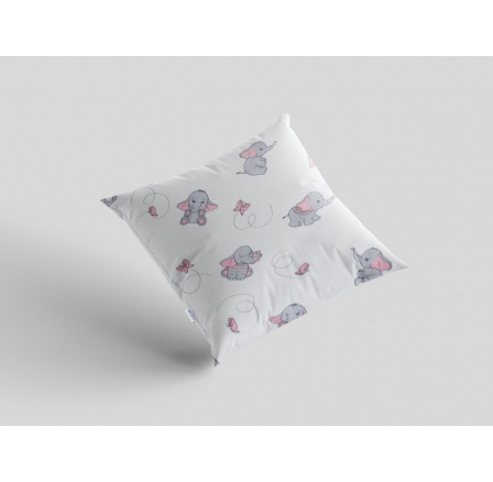 Krepový povlak na polštář 40x40 cm s dětským motivem slůně šedé