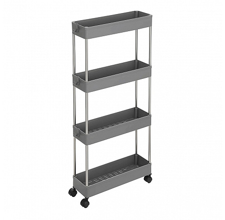 Pojízdný úložný vozík, plast, šedá, APV-E1008 GREY