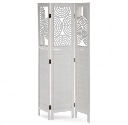 Paraván, dřevo, bílá, EF-L175 WT