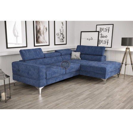 Rohová sedací souprava TOSCANIA MINI s funkcí spaní 170x250 cm - modrá, pravá