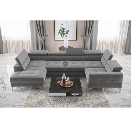 Rohová sedací souprava TOSCANIA MAX I 170x350x185 cm - šedá , pravá