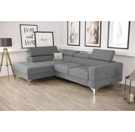 Rohová sedací souprava TOSCANIA MINI s funkcí spaní 170x250 cm - šedá , levá