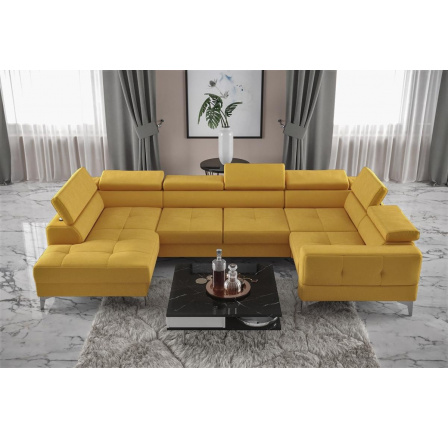 Rohová sedací souprava TOSCANIA MAX I 170x350x185 cm - žlutá , pravá