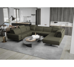 Rohová Kožená sedací souprava FIORE MAX I 220x350x265 cm - přírodní kůže - volitelná barva, levá