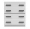 Komoda 4S SMYK I - 02, Bílá Mat/Šedá