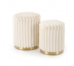 Set 2 Taburetů FIDO, Krémová/Zlatá