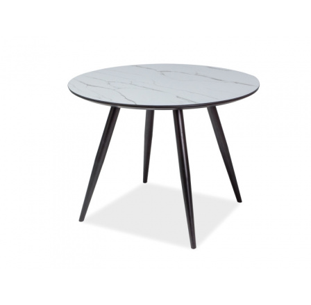 Jídelní stůl IDEAL, efekt bílého mramoru/černý mat