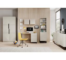 Šatní skříň Asha, kašmír / černé úchyty