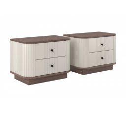 2 x VESPER NOČNÍ STOLEK 56 2SZ - kašmír mdf / ořech / černé úchyty / sokl
