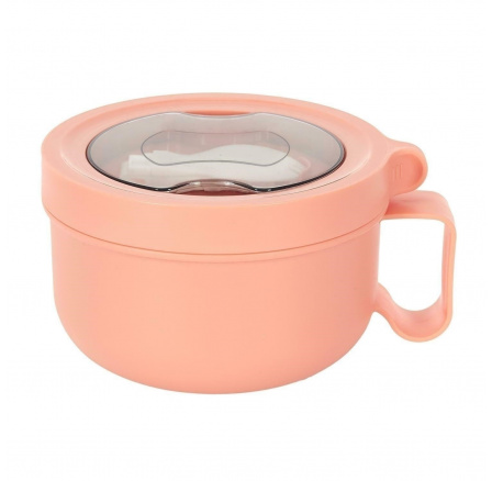 Kulatý oranžový obědový box s vidličkou