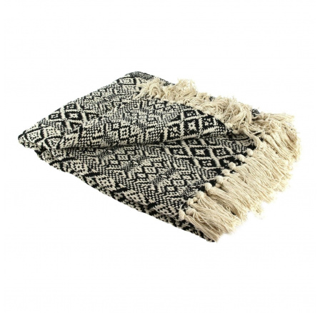 Přehoz na postel Etnický 120x150cm černo-bílý