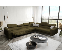 Rohová sedací souprava TOSCANIA MAX , relax 320×250 - pravá, olivová