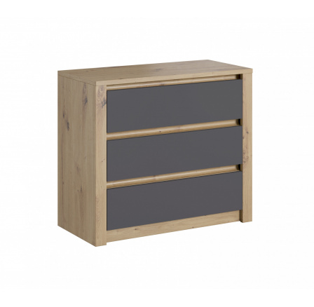 Komoda MALTA K3S, Dub Artisan + Grey Komoda MALTA K3S, Dub Artisan + Grey