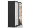 Šatní skříň MULTI 35 - 203 cm, Černá/Bílý Lesk