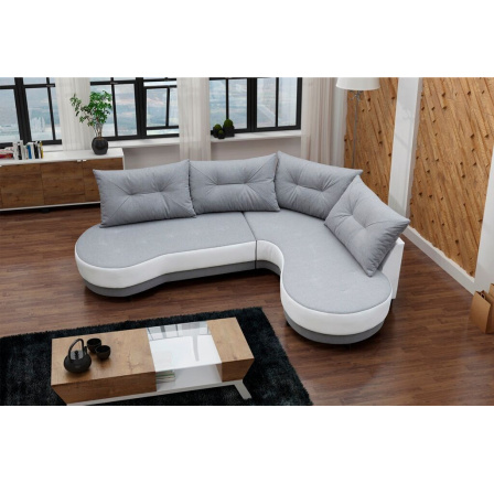 Rohová sedací souprava Abbey P šedá/bílá Rohová sedací souprava Abbey P šedá/bílá