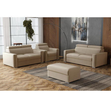 Sedací souprava Petrit 3+2+1+taburet Paros béžová